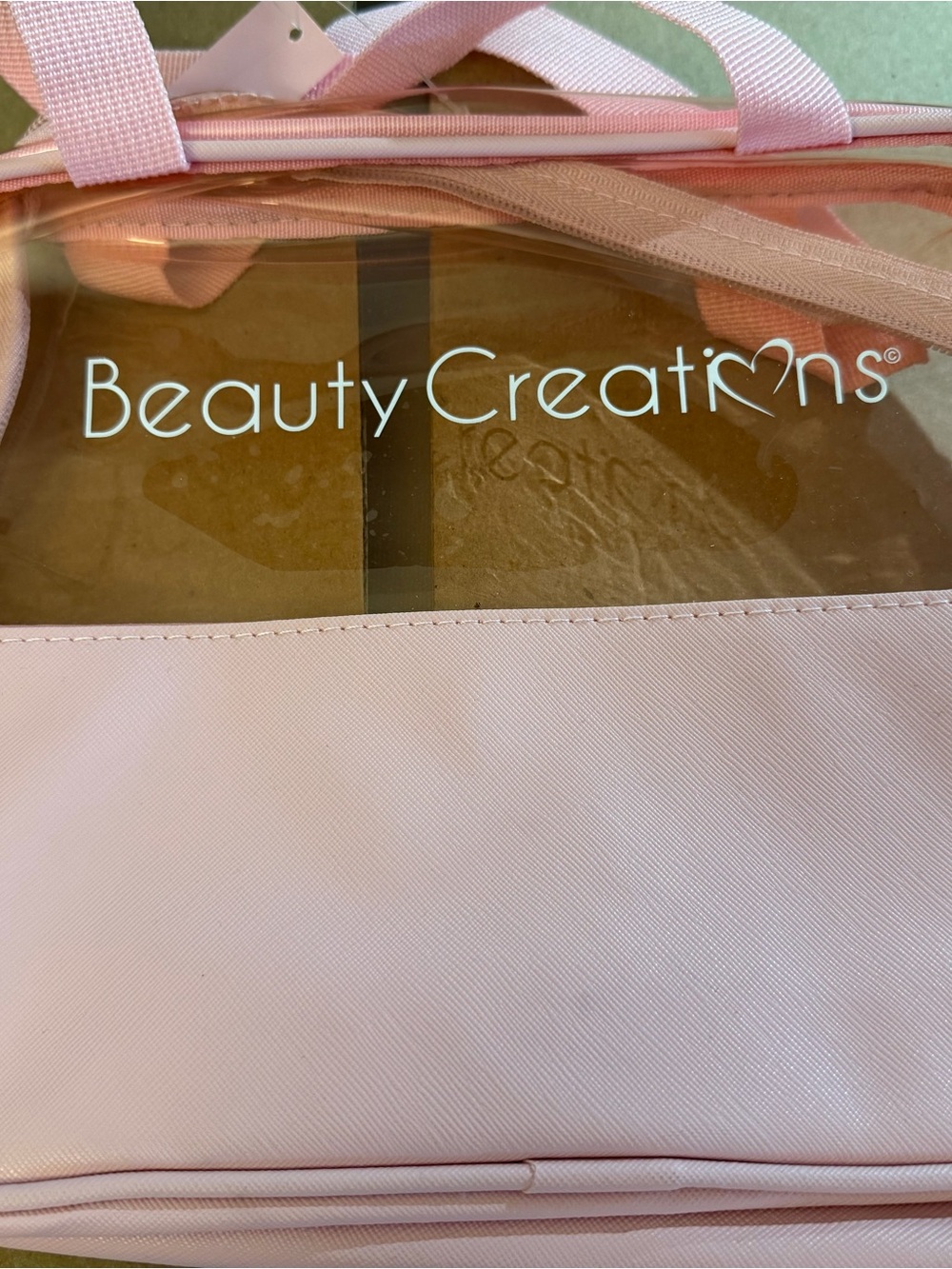 Beauty Creations Light Pink Clear Panel Cosmetic Tote